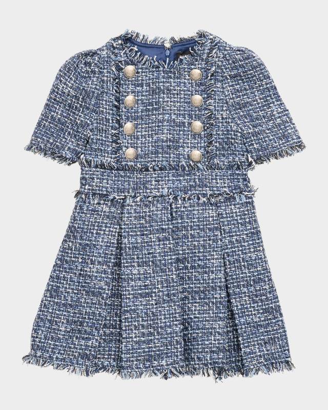 Girl's Elle Boucle Dress, Size 4-10